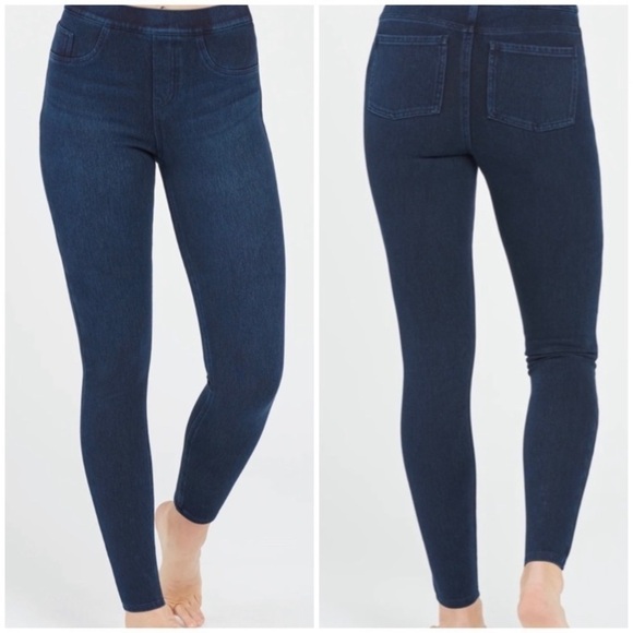 SPANX Jeanish Ankle Leggings In Twilight Rinse - Picture 1 of 10